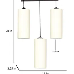 Devansh Off-White & Black Cluster Round Hanging Lamps With Cotton Shades image 2