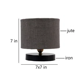 Devansh Grey Jute Table Lamp With Iron Base image 2