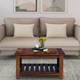 woodsworth from pepperfry Aura Sheesham Wood Coffee Table In Provincial Teak Finish-picture-23