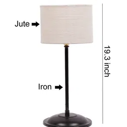 Devansh White & Black Solid Traditional Buffet Table Lamp with Shade image 2