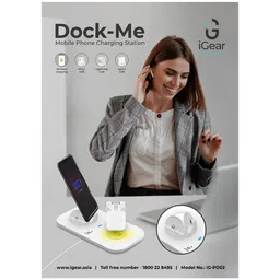 iGear DockMe 5W 3-in-1 Wireless Charging Dock for iOS, Android, Earbuds (5V Rotating Dock, White) image 5