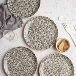 Decal Floral (Set of 4) Stoneware Dinner Plate by Miah Decor-picture-8