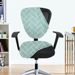 Polycotton Geometric 1 Seater Chair Cover-image-4