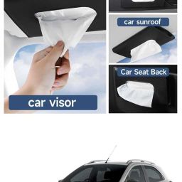 Black Car Tissue Napkin Holder for Sun Visor and Backseat – Universal Fit G1 Vehicle Tissue Dispenser-image-50