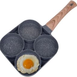 Multi Purpose 4 Hole Non Stick Egg Frying pan with Detachable Handle Fry Pan Fry Pan 15 cm diameter 1 L capacity-image-78