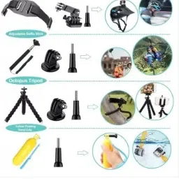 TECHGEAR 50 in 1 Premium Action Camera Accessories Kit for CN10 ,CS6,SJCAM,GOPRO,DJI OSMO Strap image 3