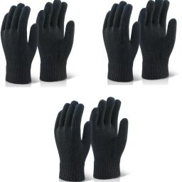 Safety Reusable Washable Cotton Polyster Hand Gloves For Protection, Daily Work Home Kitchen industrial Work Office Protect you hand dirt Soil For Men Unisex -Black (Pack of 3) Polyester Safety Gloves-image-60
