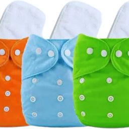 Newborn Nappy for Baby| Reusable Adjustable Pack of 3 Cloth Diaper+3 Insert Pads-image-83