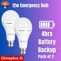 2 Emergency Bulbs – 12W Rechargeable with Battery 3 hrs Bulb Emergency Light-5