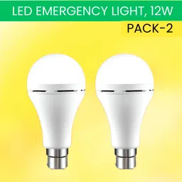 12W Rechargeable Inverter LED Bulb with Upto 4H.Power Cut Lighting Pack of_2E442 4 hrs Bulb Emergency Light-image-10
