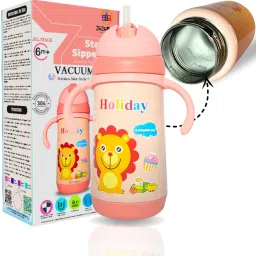 2in1 Thermosteel Baby Feeding Nipple, Sipper Bottle With Handle & Weighted Straw-image-30