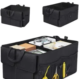 feeling mall Car Trunk Organizer(53x43x27-cm) Multi Compartments Collapsible Portable Car Trunk Organizer image 3