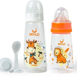 Baby Feeding Bottles for New Born Babies with Spoon | Anti Colic - (125+250ml) - 375 ml-image-25