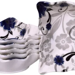 Melamine 5 Inch Beautyful (612)Stylish Snacks Plate Set 6 Pcs Quarter Plate-image-82