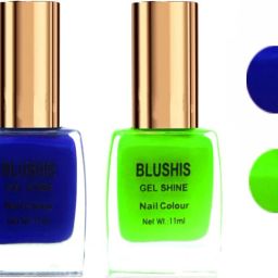 Gel Shine Nail Colour pack of 2 (Parrot Green,Blue) Parrot Green,Blue-image-57