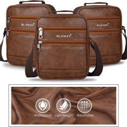 Tan Men & Women Sling Bag Mini Sling Bag for Men and Women, Small Passport Travel Bag-image-30