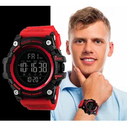 V2A Men Black Dial & Red Straps Digital Multi Function Chronograph Watch V2A-Sk-04-Red image 2