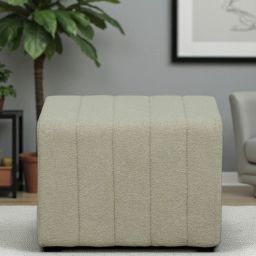 casacraft from pepperfry Remona Boucle Fabric Foot Stool In Lunar Grey Colour-picture-34