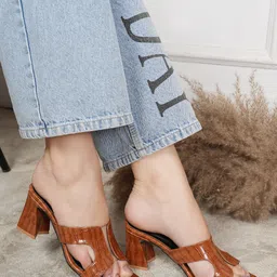 Mast & Harbour Textured Square Toe Block Heels-27