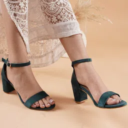 DressBerry Women Leather Peep Toes Block Heels-17