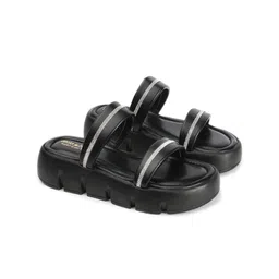 madam glorious Textured Open Toe Flatform Heels image 3