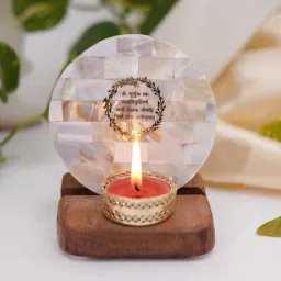 home arte Off White Stone Figurine Tea light Holder-picture-45