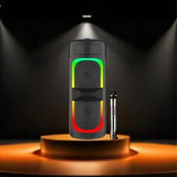 GUGGU Bluetooth Party Speaker With Karaoke Mic and RGB Lights,High Quality Woofer H397 40 W Bluetooth Laptop/Desktop Speaker-image-32