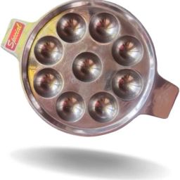 SHASHVINA ENTERPRISES 9 Cavity Pre-Seasoned Indolium Appam,Paniyarakal,9Big Hole Paniarakkal 1 L capacity 32 cm diameter-image-57