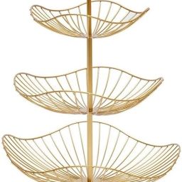 3 Tier Decorative Countertop Fruit and Vegetables Basket Stand with Handle Iron Fruit & Vegetable Basket-20