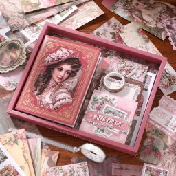 Royal Camelia Journal Supplies Kit Vintage Scrapbook Stickers of Art Journaling Theme, Scrapbook Kit-18