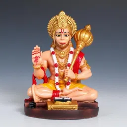 Hanuman Ji Murti for Car Dashboard, Idol for Home Pooja with Hanuman Chalisa Decorative Showpiece - 10 cm-image-75