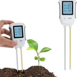 Soil Moisture Meter Precison Agriculture Soil Meter (without Battery) Soil Meter 3 in 1 Professional Dual Probes Soil Meter for Moisture /Temp/PH LCD All-in-One Digital Moisture Measurer-21