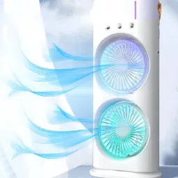 Bilbari Double-Ended Spray Fan Air Cooler With Light For office,Home With USB Cable Cooler-image-99