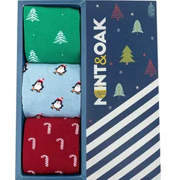 Mint & Oak Men Pack Of 3 Assorted Patterned Calf Length Socks image 1