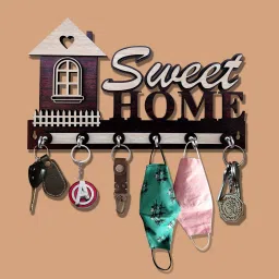 UV printed sweet home Wood Key Holder-image-72
