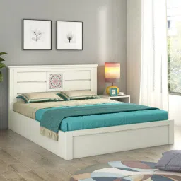 spacewood Kosmo Bryan King Size Bed in Kingston White Finish with Box Storage-picture-22