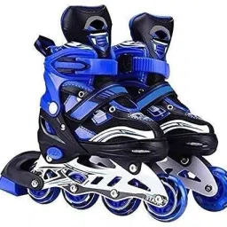 High quality Skating in-line Shoe PU LED wheel In-line Skates - (Blue) Shoe Skates - Size 6-7 UK-11