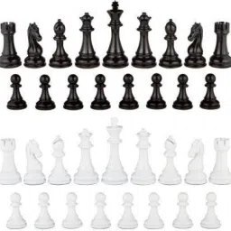 Heavy Duty Super Strong Solid Big Size Chess Set of 32 Plastic Chess Pieces || 11 cm Chess Board-30