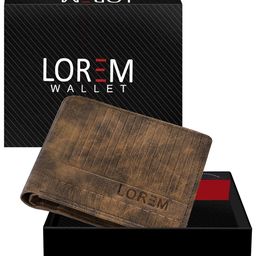LOREM Men Brown Textured PU Two Fold Wallet image 5