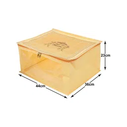 Kuber Industries Set of 2 Gold-Coloured Printed Non-woven Foldable Saree Cover With Transparent Window image 2