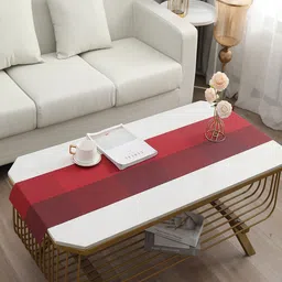 HOKIPO Red Checks Printed Rectangular Table Runner image 2