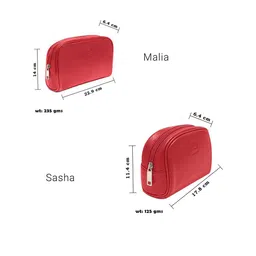 Kara Set Of 2 Red Solid Combo Of 2 Leather Toiletry Kit image 5
