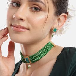 Anouk Gold-Plated American Diamond Jewellery Set-image-5