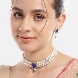 Anouk Gold-Plated American Diamond Jewellery Set-image-26