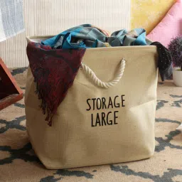 cortina 12 Ltr Brown Canvas Laundry Basket-picture-4