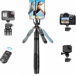 ATSolutions Extendable Aluminum Monopod with Bluetooth Remote, 360° Rotating Phone Holder, and Portable Selfie Stick Tripod Bluetooth Selfie Stick-image-25