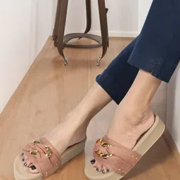 ELLE Embellished Open Toe Flatform Heels-57