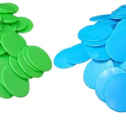 morel GREEN & BLUE PLASTIC ROUND SHAPE PLAIN TOKEN COIN CHIP FOR BOARD GAMES 200 COINS Coin Bank-picture-32