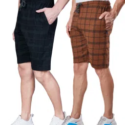 Pack of 2 Checkered Men Multicolor Casual Shorts-picture-26