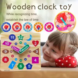 plus shine Wooden Clock Learn to tell the time Learn Time With Hour & Minute Learning Toys image 2